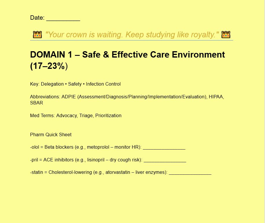 Crown & Velvet NCLEX-RN Teaser Planner 2025–2026 | Digital Fillable PDF