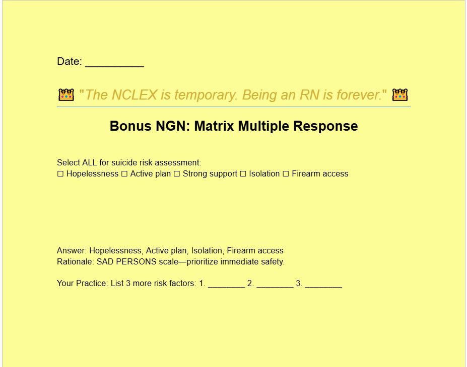 Crown & Velvet NCLEX-RN Teaser Planner 2025–2026 | Digital Fillable PDF